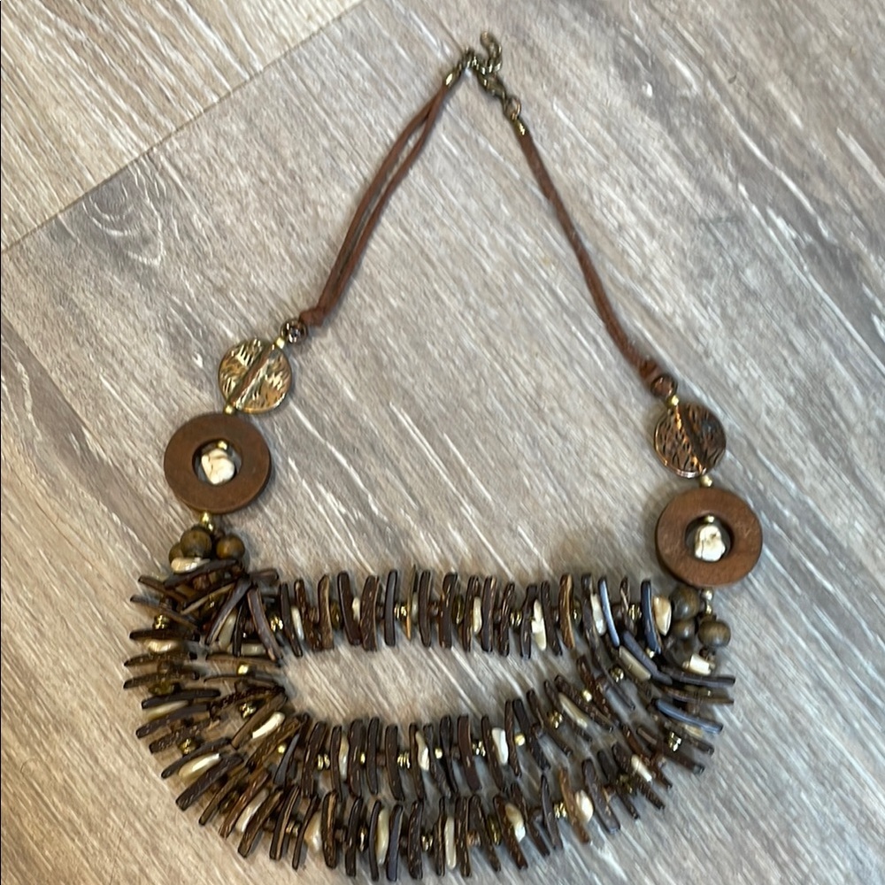 Brown and Gold Statement Necklace